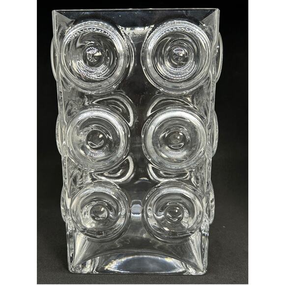 Denizli Handmde in Turkey Blown Glass Bubbled Large Vase - Picture 8 of 11